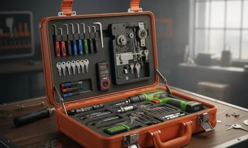 Cambio de cerradura caja de herramientas